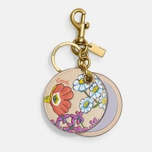 Coach Mirror Bag Charm with Floral Print - Women's Bag Charms - EUC